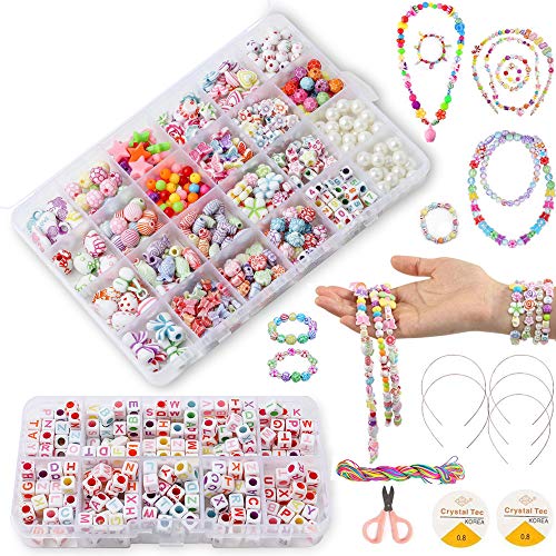 BoFeite - Bricolaje Conjunto de Cuentas, 1200PCS 24 Clases DIY Pulseras Kit Abalorios Kits para hacer bisutería Pulseras Collares de Joyas Y Cuentas para la Fabricación de Joyas para Niños BoFeite - Bricolaje Conjunto de Cuentas, 1200PCS 24 Clases DIY Pulseras Kit Abalorios Kits para hacer bisutería Pulseras Collares de Joyas Y Cuentas para la Fabricación de Joyas para Niños