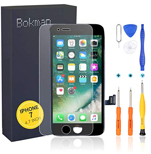 Bokman LCD Pantalla para iPhone 7, Táctil LCD Reemplazo con Herramientas de Reparación(Negro) Bokman LCD Pantalla para iPhone 7, Táctil LCD Reemplazo con Herramientas de Reparación(Negro)