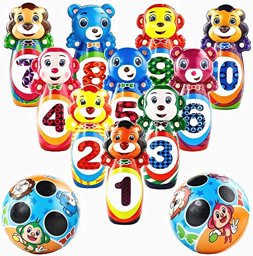 Bolos Infantiles Animales Juguetes Bolos Niños de Número con 2 Bolas y 10 Alfileres Pelota de Espuma Interior y Exterior Familiares Jardín Regalo de Cumpleaños Juegos Educativos Niños 3 4 5 6 Años Bolos Infantiles Animales Juguetes Bolos Niños de Número con 2 Bolas y 10 Alfileres Pelota de Espuma Interior y Exterior Familiares Jardín Regalo de Cumpleaños Juegos Educativos Niños 3 4 5 6 Años