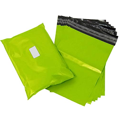 Bolsas de correo resistentes – Solapa autoadhesiva – Poliplástico polietileno para envíos postales – Calidad premium (165 x 230 mm), verde neón, 50)