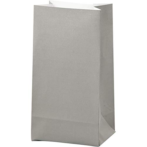 Bolsas de papel, 17 cm, tamaño 6 x 9 cm, color gris, 10 unidades, 80 g