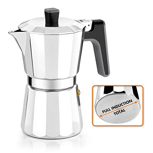 BRA Perfecta – Cafetera Italiana Inducción, Aluminio, capacidad 6 tazas, color plata BRA Perfecta – Cafetera Italiana Inducción, Aluminio, capacidad 6 tazas, color plata