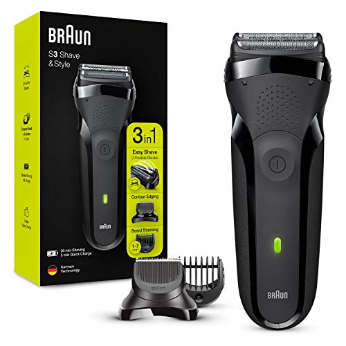 Braun Series 3 Shave&Style 300BT, Afeitadora Eléctrica 3 en 1, Máquina de Afeitar Para Hombre Con Recortadora De Precisión Para La Barba, 5 Peines, Color Negro Braun Series 3 Shave&Style 300BT, Afeitadora Eléctrica 3 en 1, Máquina de Afeitar Para Hombre Con Recortadora De Precisión Para La Barba, 5 Peines, Color Negro