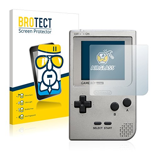 BROTECT Protector Pantalla Cristal Compatible con Nintendo Gameboy Pocket Protector Pantalla Vidrio - Dureza Extrema, Anti-Huellas, AirGlass