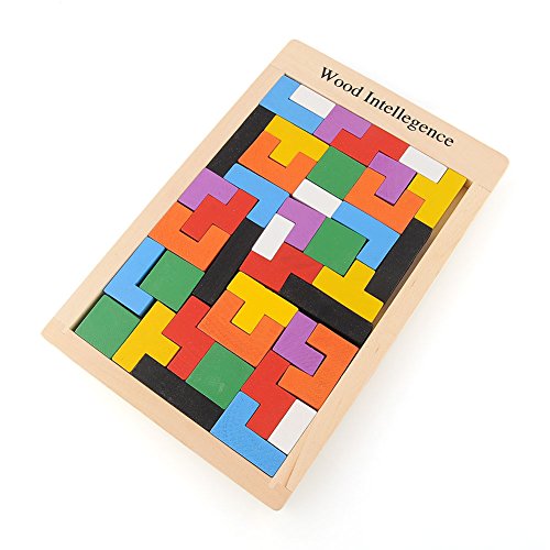 BSD Channel Puzzle de Madera Tangram - Tetris - Juguete de Madera Montessori , Juguetes Educativos 40 pcs para Niños Regalos