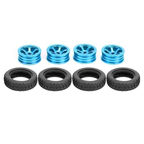 Buje de rueda central RC, Buje de rueda de metal RC, Durable 20 mm de diámetro 8 piezas Aleación de aluminio + Caucho 1/28 Coche RC para WLtoys K989(blue)