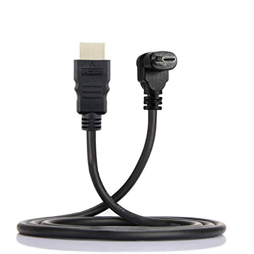Cable de alta definición micro HDMI a HDMI macho de 90 grados para teléfono celular, tableta y cámara