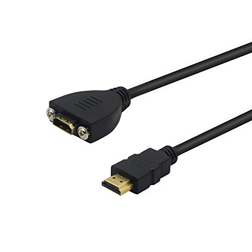 Cable de extensión HD 2.0 macho a hembra de alta velocidad HDMI de 20 cm, con tornillos de fijación del panel, admite resolución 4K / 60HZ, KANGPING, para HDTV, computadora, consola de juegos