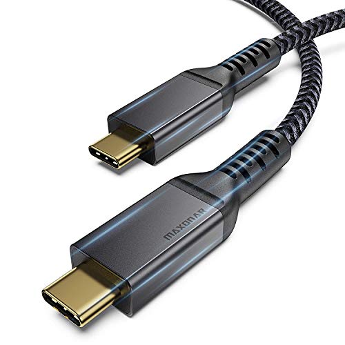 Cable Thunderbolt 3 (6.6Ft/2M/40Gbps), Maxonar TB3 certificado USB C 4.0 Cable 20V/5A 100W Soporta 1x monitor 5K 60Hz o doble 4K 60hz, SSD externo, eGpu (GPU externa), estación de acoplamiento USB-C