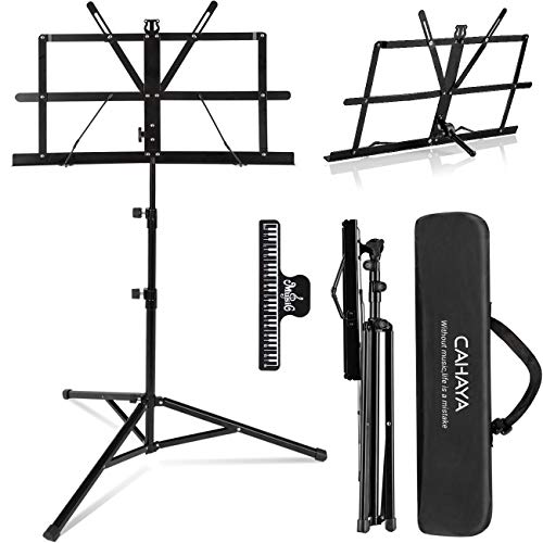 CAHAYA 2-EN-1 Soporte para Partituras Plegable & Atril de Escritorio para Libros Atril Portátil (70-140cm) con Bolsa de Transporte Incluye Bolsa de Transporte y Clip para Partituras CAHAYA 2-EN-1 Soporte para Partituras Plegable & Atril de Escritorio para Libros Atril Portátil (70-140cm) con Bolsa de Transporte Incluye Bolsa de Transporte y Clip para Partituras