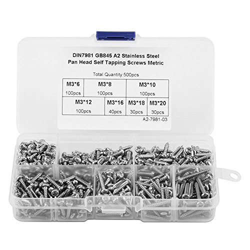 Caja de Tornillos de Cabeza de botón M3,Tornillos autorroscantes, 500PCS M3 Cabezal de botón de accionamiento Tornillos autorroscantes Conjunto de Surtido de Sujetadores con Caja de plástico Caja de Tornillos de Cabeza de botón M3,Tornillos autorroscantes, 500PCS M3 Cabezal de botón de accionamiento Tornillos autorroscantes Conjunto de Surtido de Sujetadores con Caja de plástico