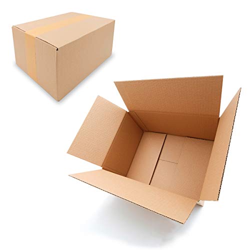 Cajas de cartón plegables 300 x 215 x 140 mm, marrón, KK 30, 1 ondulada, rectangular, para mercancías de tamaño mediano, DHL paquetes M, DPD S, GLS S, H paquete S, cajas medianas para el envío