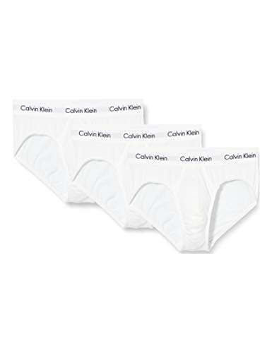 Calvin Klein 3P Hip Brief, Calzoncillos para Hombre (3 unidades), Blanco (White), X-Large