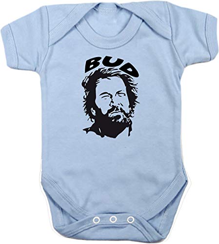 Camisetas EGB Body Bebé Bud Spencer ochenteras 80´s Retro (Azul, 9 Meses)