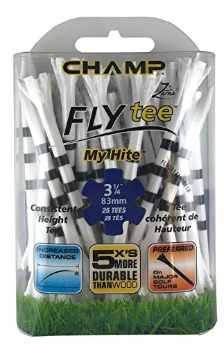 Campeón My Hite Flytees – Tees de Golf – Múltiples cantidades/Colores Disponibles, Unisex Adulto, TECHMH8330BK, Negro/Blanco, Talla única