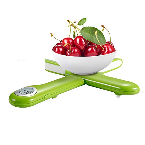 Camry Báscula Digital de Cocina Plegable, Mini Balanza para Alimentos, Escala para Pesar Comida, Peso de Cocina con Pantalla LCD, hasta 5Kg de Peso, Función de Auto-Apagado y Tara(Verde)