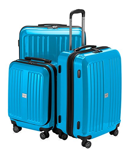 CAPITAL CASE - X-Berg - 3 caso establecer maleta trolley caso duro, TSA (S, M, L), cian