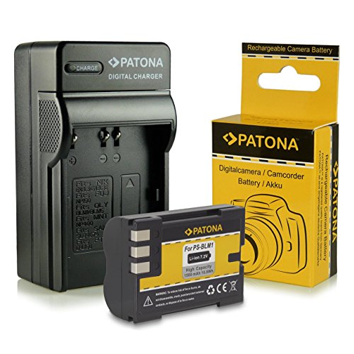 Cargador + Batería PS-BLM1 para Olympus C-5060 Wide Zoom | C-7070 Wide Zoom | C-8080 Wide Zoom | E-1 | E-3 | E-30 | E-300 | E-330 | E-500 | E-510 | E-520 | E1 | E3 | E30 | E300 | E330 | E500 | E510 | E520