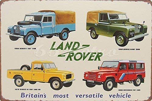 Cartel de metal de 20 x 30 cm, para Land Rover Britain's más versátil, tamaño de pared de vehículo, impreso con gráficos profesionales, fácil de montar en interiores y exteriores