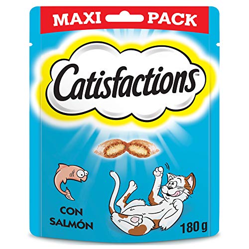 Catisfaction Premios para Gatos en Maxipack, Sabor Salmón (Pack de 4 x 180g)