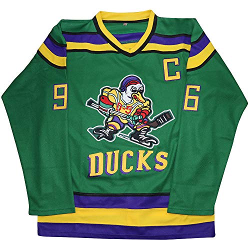 Charlie Conway #96 Mighty Ducks - Camiseta de hockey sobre hielo (talla S-XXXL - verde - Medium