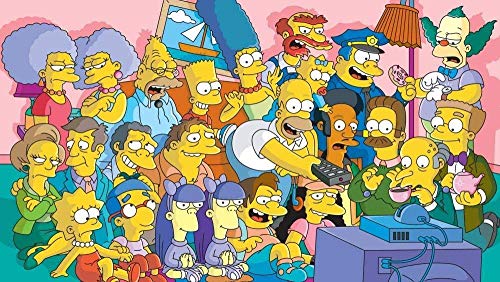 CHDBB 1000 Piezas de Rompecabezas para Adultos Póster de la Familia Simpsons Juego de Rompecabezas para niños para la Familia | Juego Educativo