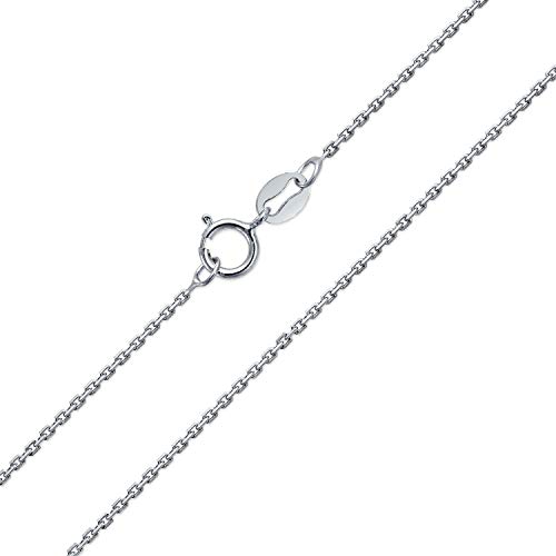 Clásico diamante corte cable enlace Rolo cadena 2 MM delgado 20 calibre collar para las mujeres adolescente Rhodium .925 plata de ley hecho en Italia 18 pulgadas