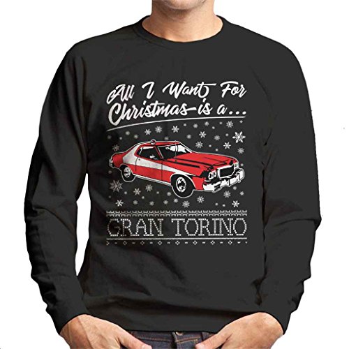 Cloud City 7 Starsky and Hutch All I Want for Christmas Is A Gran Torino Men's Sweatshirt