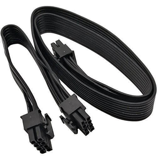 COMeap ATX CPU 8 pines macho a doble PCIe 2X 8 pines (6+2) Cable adaptador de corriente macho para Corsair Fuente de alimentación modular de 25"+9" (63cm+23cm)