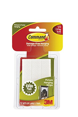 Command Picture & Frame Hanging Strips, Large (12 Pair)