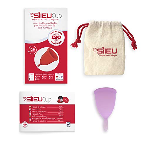 Copa Menstrual Sileu Cup Classic - Alternativa ecológica y natural a tampones y compresas - Bolsa de regalo - Talla L, Morado Copa Menstrual Sileu Cup Classic - Alternativa ecológica y natural a tampones y compresas - Bolsa de regalo - Talla L, Morado
