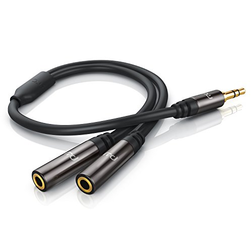 CSL - Adaptador en Y de Sonido con Conector Jack 0,15 m - Conector metálico de precisión - Enchufe Jack de Sonido de 3,5 mm 3 Polos para 2 x Conectores Jack de 3,5 mm - Serie Premium HQ CSL - Adaptador en Y de Sonido con Conector Jack 0,15 m - Conector metálico de precisión - Enchufe Jack de Sonido de 3,5 mm 3 Polos para 2 x Conectores Jack de 3,5 mm - Serie Premium HQ