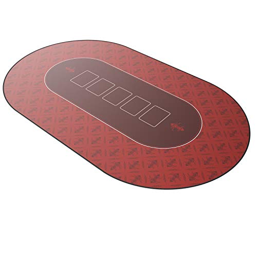 CSL – Alfombrilla de póker de 1000 x 600 - Alfombra de póker - Formato XXL - Tapete de Poker - Propia Mesa de póker – Antideslizante – Lavable - Rojo