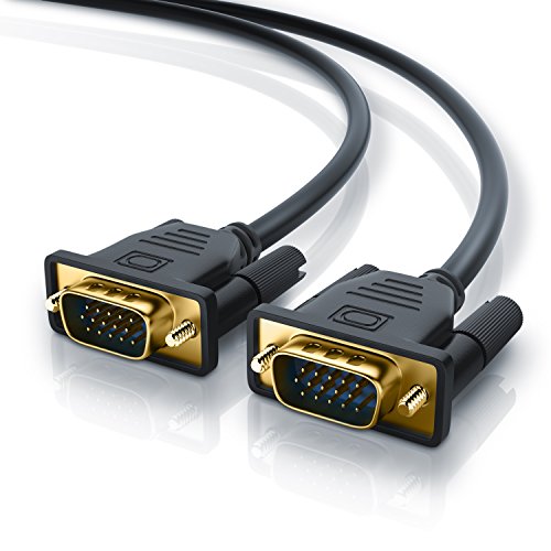 CSL-Computer 2m Cable VGA a VGA - Contactos bañados en Oro - Resoluciones de HDTV de hasta 2560x1600 - Negro