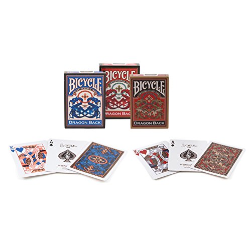 Cubierta 3 Set bicicleta Dragon posterior naipes - 1 oro, 1 azul y 1 rojo 3 Deck Set Bicycle Dragon Back Playing Cards - 1 Gold, 1 Blue & 1 Red