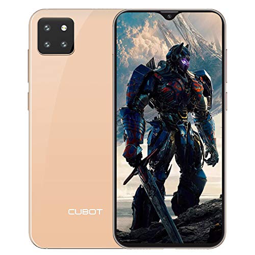 CUBOT X20 Teléfono Movil Libre 4G, Smartphone con 6,3 Pugadas Pantalla FHD+, AI Triple Cámara Trasera, Dual Sim, Android 9.0, Face ID, Huellas Dectilares 4GB RAM+64GB ROM, 4000mAh, Oro