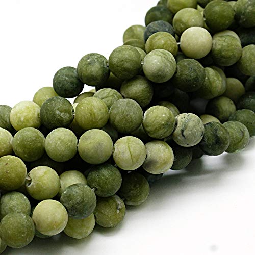 Cuentas redondas de piedras preciosas naturales de Taiwán, jade en aspecto mate, escarchado y pulido de 4 mm, 6 mm, 8 mm, 10 mm, juego de cuentas para joyería, (4mm, 25 Stück)