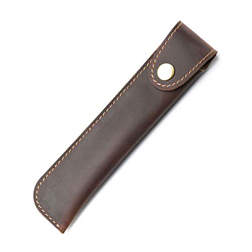 Daimay Funda de piel para bolígrafo hecho a mano, funda protectora para lápiz capacitivo, soporte para lápiz capacitivo y botón, color marrón oscuro Daimay Funda de piel para bolígrafo hecho a mano, funda protectora para lápiz capacitivo, soporte para lápiz capacitivo y botón, color marrón oscuro