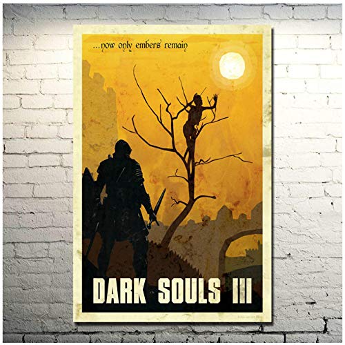 Dark Souls 1 2 3 póster artístico impreso juego lienzo pintura pared imágenes artísticas para la decoración del dormitorio de la sala de estar-60x80cm sin marco