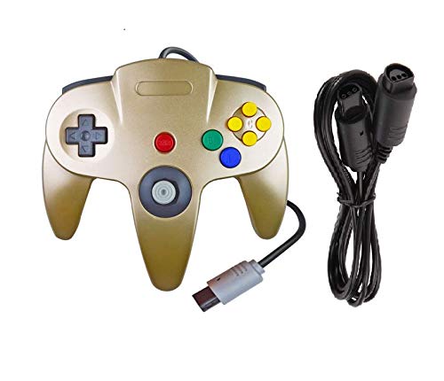 DARLINGTON & Sohns Mando dorado para Nintendo 64 N64 Joystick dorado Gamepad Joypad + alargador de extensión para Gamepad