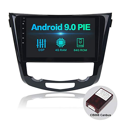 Dasaita 10.2" Android 9.0 1 DIN Radio Coche Bluetooth Manos Libres con DSP 4G RAM 64G ROM para Nissan X-Trail Qashqai j11 2014-2018 Autoradio Coche Apoyo WiFi Dab+ GPS Carply Mandos de Volante