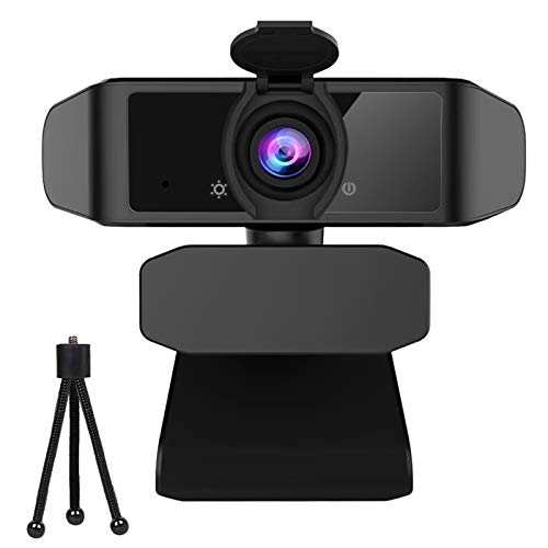 Datarm Webcam PC Full HD 1080P con Micrófono Cancelación de Ruido, USB 2.0 Plug y Play PC Computadora Portátil Webcam, Streaming Cámara Reducción de Ruido para Videollamadas, Grabación, Conferencias