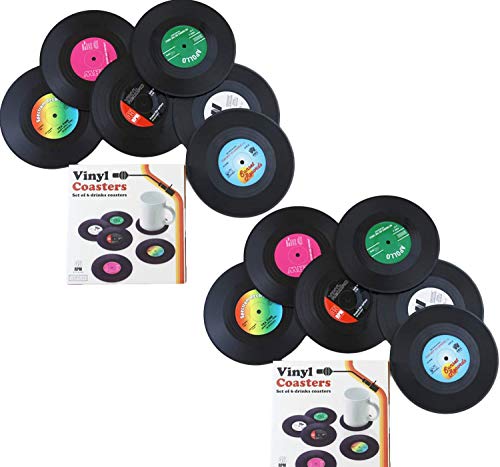 de 12 Posavasos personalizables para bebidas, diseño retro de discos de CD, vinilo antideslizante, para café, té, cerveza, vino, casa y bar, bebidas, etc. de 12 Posavasos personalizables para bebidas, diseño retro de discos de CD, vinilo antideslizante, para café, té, cerveza, vino, casa y bar, bebidas, etc.