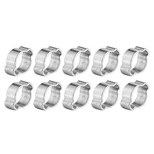 Delaman Abrazadera de Manguera de 2 Orejas - Acero Inoxidable Galvanizado for Tubo de Tubería de Gasolina de Combustible 5-23 mm 10PCS 8Tipos Manguera Combustible (tamaño : 15-18mm)