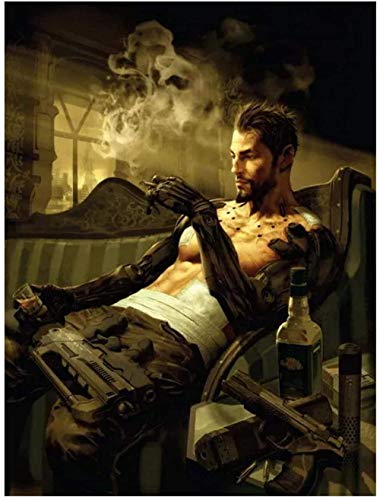 Deus Ex – Póster de juego de rol de acción, impresión artística, lienzo para sala de estar, decoración del hogar, regalo (50 x 70 cm) sin marco
