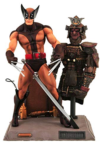 Diamond - Marvel Select, Lobezno con traje marrón, figura de 18 cm y base Samurai (DIADIA88069)