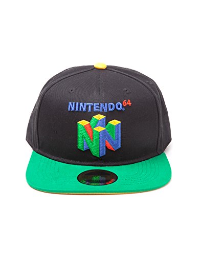 Difuzed Nintendo Original N64 Logo Snapback Baseball Cap, One Size, Multi-Colour (Sb097565Ntn) Gorra de bisbol, Negro, Talla única Unisex Adulto