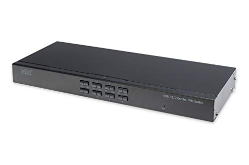 DIGITUS DS-23200-2 Interruptor KVM Montaje en Rack Negro - Periférico de Entrada (SXGA, 1280 x 1024 Pixeles, 60 Hz, USB, PS/2, USB, PS/2, VGA)