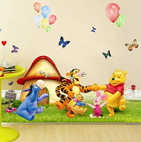 Diy lindo Winnie The Pooh extraíble pegatinas de pared para habitaciones de niños bebé decoración del hogar dibujos animados animal tatuajes de pared arte niño regalos de cumpleaños