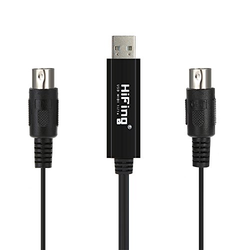 Docooler HiFing USB IN-out Cable Midi Interfaz de Salida 5 Pin Line Convertidor PC a Teclado Música del Cable Adaptador